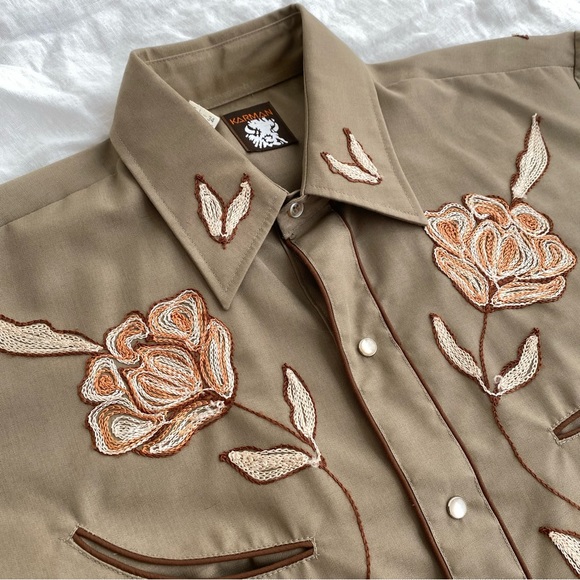 Vintage chain-stitched western button down - Picture 2 of 4